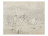 Planting the Sugar Cane  Trinidad (Graphite on Paper)