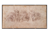 Study of Figures for a Narrative Scene (Black Chalk on Paper) (Recto) (For Verso See 191764)
