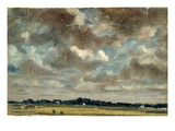 Extensive Landscape with Grey Clouds  C1821 (Oil on Paper on Canvas)