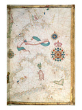 Corsica  Sardinia and Sicily  Detail from a World Atlas  1565 (Vellum)