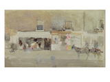 Street Scene in Chelsea  C1888 (W/C on Card)