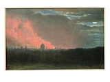 Fire in London Seen from Hampstead (Oil on Paper Laid on Panel)