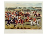 The Meet'  Plate I from 'Fox Hunting'  1838 (Hand-Coloured Aquatint)