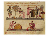 Ms Grec 479 Working in the Fields  Illustration from the Cynegetica by Oppian (Tempera on Vellum)