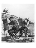 Cartoon Lampooning Landscape Painters  from 'Charivari' Magazine  12 May  1865 (Litho)
