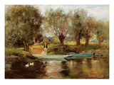 Ferry at Clifton (Oil on Board)