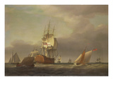 A Seascape with Men-Of-War and Small Craft (Oil on Canvas)