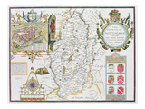 The Countie of Nottingham  Engraved by Jodocus Hondius (1563-1612)
