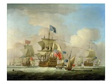 British Men-Of-War and a Sloop  C1720-30 (Oil on Canvas)