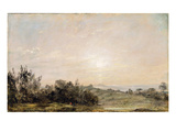 Hampstead Heath  Looking Towards Harrow  1821-22 (Oil on Paper Laid on Canvas)