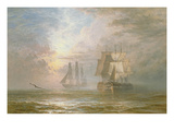 Men of War at Anchor  1873 (Oil on Canvas)