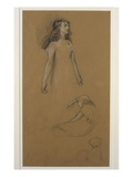 Study for Yseult for 'Tristram and Yseult' (Pencil on Paper)