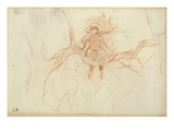 Perching in the Tree  1889 (Red Chalk on Paper)