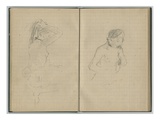 Woman Doing Her Hair and Female Nude  from a Sketchbook  1886 (Pencil on Paper)