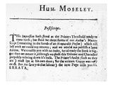 Postscript by Humphrey Moseley  1650S (Printed Paper)