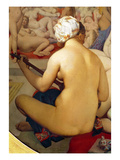 The Turkish Bath  Detail of the Musician  1863 (Oil on Canvas) (Detail of 20529)