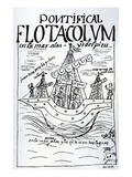 Christopher Columbus's Ship Sailing to Peru (Woodcut)