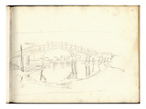 Footbridge on the Zaan Near Zaandam (Pencil on Paper)