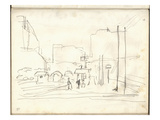 Exterior of the Gare Saint-Lazare (Pencil on Paper)