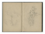 Swans and View of a Church  from a Sketchbook  1886 (Pencil on Paper)