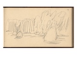 Haystacks on the Meadow at Giverny (Pencil on Paper)