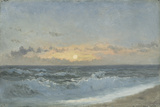 Sunset over the Sea  1900 (Oil on Board)