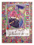 Historiated Initial 'Q'  Depicting Christ Holding the Cross of St Benedict and Benedictine Monks