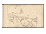 Fishing Boats on the Perrey of Etretat (Pencil on Paper)