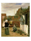 A Woman and a Maid in a Courtyard  C1660-61 (Oil on Canvas)
