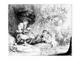 The Flute Player  1642 (Etching)