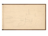 Rouen Seen from Sainte-Catherine Hillside (Pencil on Paper)