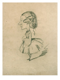 Young Girl in Profile with a Sharp Nose  C1858 (Pencil on Paper)