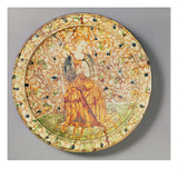 Tambourine Player Plate (Majolica)