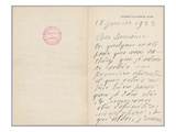 Autographed Letter from Claude Monet to Paul Leon Relating His First Operation