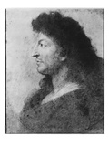 Portrait of Louis Xiv in Profile  with Bare Neck and Long Hair  C1678