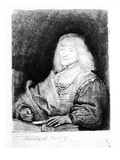 Portrait of a Man at a Desk  1641 (Etching)