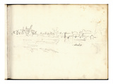 Mills on the Zaan Upriver from Zaarndam (Pencil on Paper)