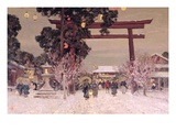 View of a Shinto Shrine  C1889 (Oil on Canvas)