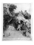 St Jerome in an Italian Landscape  C1653 (Etching)