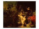 Susanna and the Elders  1647 (Oil on Mahogany Panel)