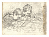 Jean-Pierre Hoschede (1877-1961) and Michel Monet (1878-1966) Drawing (Pencil on Paper)