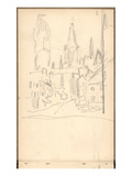 Rouen Cathedral Seen from Rue De L'Epicerie (Pencil on Paper)