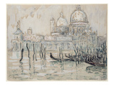 Venice Or  the Gondolas  1908 (Black Chalk and W/C on Paper)