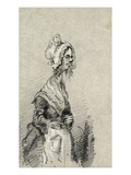 Old Woman from Normandy in Profile  1857 (Pencil on Paper)