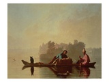 Fur Traders Descending the Missouri  1845 (Oil on Canvas)