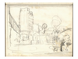 Exterior of the Gare Saint-Lazare (Pencil on Paper)
