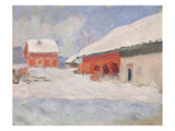 Norway  Red Houses at Bjornegaard  1895 (Oil on Canvas)