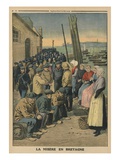 Poverty in Brittany  Back Cover Illustration from 'Le Petit Journal'  19th January 1913