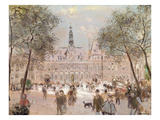 Place De L'Hotel-De-Ville  Paris (Oil on Canvas)