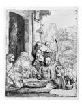 Abraham Entertaining the Angels  1656 (Etching)